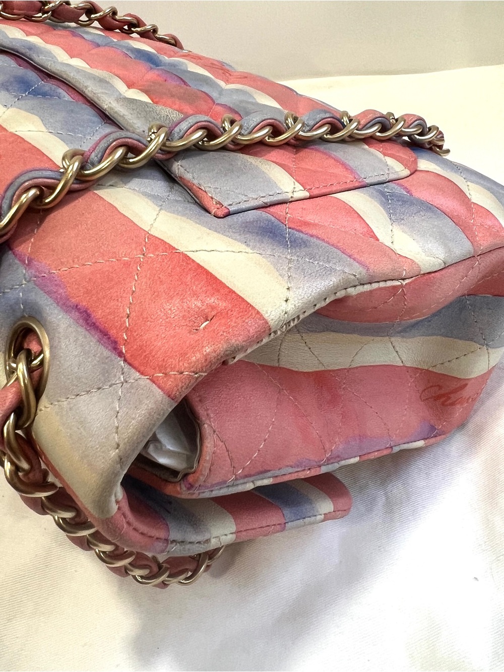 Collector‼️ Chanel Classic Jumbo Watercolor Single Flap Bag - Picture 6 of 15